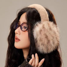 Load image into Gallery viewer, Winter Leopard Print Earmuffs Soft Plush Winter Ear Warmers for Women Folding Earflap Windproof Outdoor Fur EarMuff
