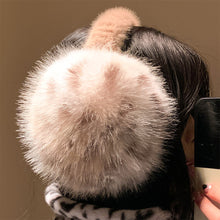 Load image into Gallery viewer, Winter Leopard Print Earmuffs Soft Plush Winter Ear Warmers for Women Folding Earflap Windproof Outdoor Fur EarMuff
