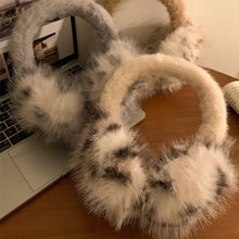 Load image into Gallery viewer, Windproof Leopard Plush Ear Muffs Imitation Fox Fur Plush Ear Warmers for Winter Girls Anti-Frost Protective Ear Cover
