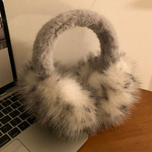 Load image into Gallery viewer, Windproof Leopard Plush Ear Muffs Imitation Fox Fur Plush Ear Warmers for Winter Girls Anti-Frost Protective Ear Cover
