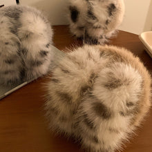 Load image into Gallery viewer, Windproof Leopard Plush Ear Muffs Imitation Fox Fur Plush Ear Warmers for Winter Girls Anti-Frost Protective Ear Cover
