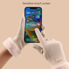 Load image into Gallery viewer, Women's Thermal Lined Cycling Gloves Windproof Winter Gloves with Fleece Lining Fuzzy Cuff Riding Gloves
