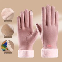 Load image into Gallery viewer, Women's Thermal Lined Cycling Gloves Windproof Winter Gloves with Fleece Lining Fuzzy Cuff Riding Gloves
