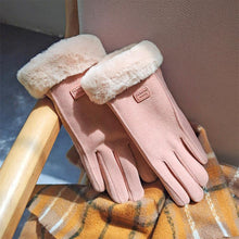 Load image into Gallery viewer, Women's Thermal Lined Cycling Gloves Windproof Winter Gloves with Fleece Lining Fuzzy Cuff Riding Gloves

