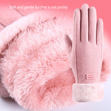 Load image into Gallery viewer, Women's Thermal Lined Cycling Gloves Windproof Winter Gloves with Fleece Lining Fuzzy Cuff Riding Gloves
