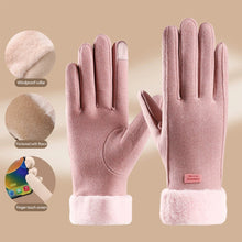 Load image into Gallery viewer, Women's Thermal Lined Cycling Gloves Windproof Winter Gloves with Fleece Lining Fuzzy Cuff Riding Gloves
