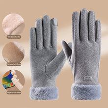 Load image into Gallery viewer, Women's Thermal Lined Cycling Gloves Windproof Winter Gloves with Fleece Lining Fuzzy Cuff Riding Gloves
