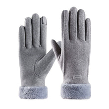 Load image into Gallery viewer, Women's Thermal Lined Cycling Gloves Windproof Winter Gloves with Fleece Lining Fuzzy Cuff Riding Gloves
