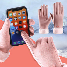 Load image into Gallery viewer, Women's Thermal Lined Cycling Gloves Windproof Winter Gloves with Fleece Lining Fuzzy Cuff Riding Gloves
