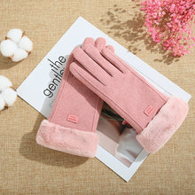 Load image into Gallery viewer, Women's Thermal Lined Cycling Gloves Windproof Winter Gloves with Fleece Lining Fuzzy Cuff Riding Gloves
