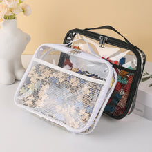 Load image into Gallery viewer, Transparent PVC Mesh Zipper Storage Bag Clear Makeup Bag Large Capacity Waterproof Portable Toy Packaging Bag
