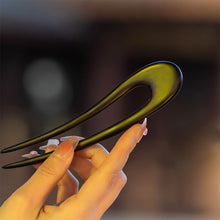 Load image into Gallery viewer, U-Shaped Moon Hair Stick Handcrafted Wooden Hairpin for Classic Chinese Buns Vintage Ponytail Hair Accessories

