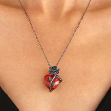 Load image into Gallery viewer, Gothic Rose Heart Necklace Y2K Dark Romance Adjustable Chain with Heart Pendant for Women Personalized Unique Gift
