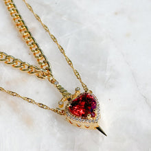 Load image into Gallery viewer, 2Pcs Sword and Heart Couple Necklace Set Matching Dagger Heart Pendant Jewelry for Couples Romantic Jewelry Gifts
