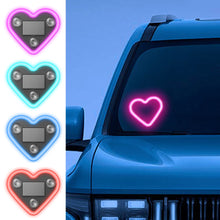 Load image into Gallery viewer, Solar Powered LED Heart Shape Car Interiors Atmosphere Decor Light USB Powered Car Window Neon Light Decorative Lamps
