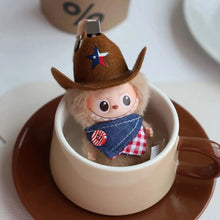 Load image into Gallery viewer, For Mini Labubu Clothes Cowboy Set Hat &amp; Bib for 10cm Doll Dressing Game for Love Series Doll Clothes Outfit Accessories
