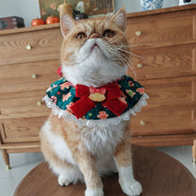 Load image into Gallery viewer, Christmas Series Pet Cat and Dog Drool Bib Lace Saliva Towel Adjustabl Pet Neck Accessory Costume Accessories
