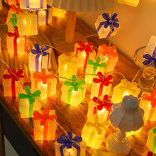 Load image into Gallery viewer, Warm Color Christmas LED Light Strings Christmas Gift Box Lighting Fixtures Battery Christmas Decoration Party Atmosphere

