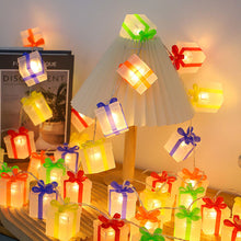 Load image into Gallery viewer, Warm Color Christmas LED Light Strings Christmas Gift Box Lighting Fixtures Battery Christmas Decoration Party Atmosphere
