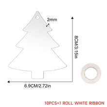 Load image into Gallery viewer, 10PCS Transparent Acrylic Christmas Decoration Snowflake Drilled Holes Blank Acrylic DIY Painting Christmas Tree Pendant
