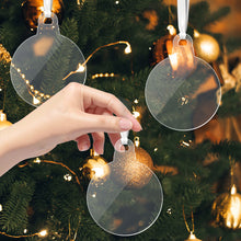 Load image into Gallery viewer, 10PCS Transparent Acrylic Christmas Decoration Snowflake Drilled Holes Blank Acrylic DIY Painting Christmas Tree Pendant
