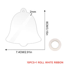 Load image into Gallery viewer, 10PCS Transparent Acrylic Christmas Decoration Snowflake Drilled Holes Blank Acrylic DIY Painting Christmas Tree Pendant
