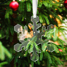 Load image into Gallery viewer, 10PCS Transparent Acrylic Christmas Decoration Snowflake Drilled Holes Blank Acrylic DIY Painting Christmas Tree Pendant

