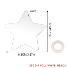 Load image into Gallery viewer, 10PCS Transparent Acrylic Christmas Decoration Snowflake Drilled Holes Blank Acrylic DIY Painting Christmas Tree Pendant
