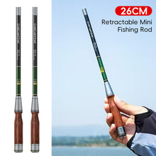 Load image into Gallery viewer, 1PC 26CM Retractable Mini Micro Fishing Rod 37 Action Carbon Fiber Portable Pen-Style Hand Pole Fishing Gear Equipment
