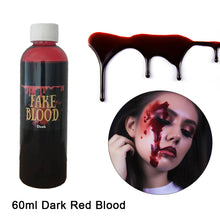 Load image into Gallery viewer, 30/60/100/20ml Fake Blood Prop Halloween Decoration Horror Cosplay Cosmetics Artificial Plasma Party Supplies Pranks DIY Halloween Supplies
