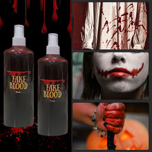 Load image into Gallery viewer, 30/60/100/20ml Fake Blood Prop with Spray Head Halloween Decoration Horror Cosplay Cosmetics Artificial Plasma Party Supplies Pranks DIY Halloween Supplies
