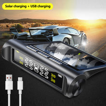 Load image into Gallery viewer, Car TPMS Tyre Pressure Monitoring System with 4 Sensors Solar Powered Digital LCD Display Auto Security Alarm Tester Automotive Test

