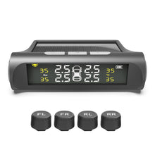 Load image into Gallery viewer, Car TPMS Tyre Pressure Monitoring System with 4 Sensors Solar Powered Digital LCD Display Auto Security Alarm Tester Automotive Test
