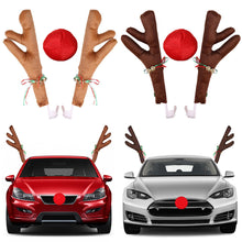 Load image into Gallery viewer, 2Pcs Car Deer Horn Antlers Decoration Car Kit with Red Nose and Tail for Holiday Gift Set Christmas Car Accessories Pendant
