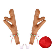 Load image into Gallery viewer, 2Pcs Car Deer Horn Antlers Decoration Car Kit with Red Nose and Tail for Holiday Gift Set Christmas Car Accessories Pendant
