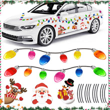 Load image into Gallery viewer, Car Light Bulb Magnetic Sticker Decal Christmas Decorate Santa Claus Elk Snowman Freezer Magnets Stickers New Year Cars Dec
