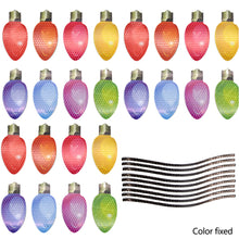 Load image into Gallery viewer, Car Refrigerator Decoration Christmas Reflective Bulb Light Shaped Magnets Stickers Magnetic Wires Ornaments Set Home Decor
