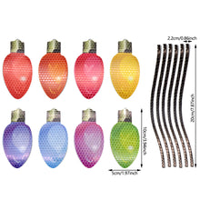 Load image into Gallery viewer, Car Refrigerator Decoration Christmas Reflective Bulb Light Shaped Magnets Stickers Magnetic Wires Ornaments Set Home Decor
