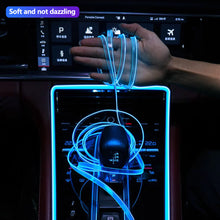 Load image into Gallery viewer, 1M Car Interior LED Ambient Strip Lights with USB Driver EL Wire Neon Ambient Lighting USB Flexible Decoration DIY Auto Party Atmosphere Lamp
