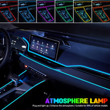 Load image into Gallery viewer, 1M Car Interior LED Ambient Strip Lights with USB Driver EL Wire Neon Ambient Lighting USB Flexible Decoration DIY Auto Party Atmosphere Lamp
