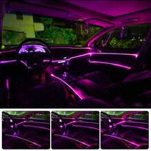 Load image into Gallery viewer, 5M Car Interior LED Ambient Strip Lights with USB Driver EL Wire Neon Ambient Lighting USB Flexible Decoration DIY Auto Party Atmosphere Lamp
