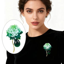 Load image into Gallery viewer, Peony Fashion Brooch Flower Gemstone Brooch Sweater Pin Gemstone Alloy Brooch Elegant Style Brooch for Business Gifts
