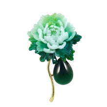 Load image into Gallery viewer, Peony Fashion Brooch Flower Gemstone Brooch Sweater Pin Gemstone Alloy Brooch Elegant Style Brooch for Business Gifts
