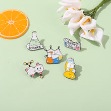 Load image into Gallery viewer, New Chemical Equation Series Alloy Brooch Cute and Cartoonish Backing Paint Badge Creative Accessories Gift for Friend

