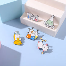 Load image into Gallery viewer, New Chemical Equation Series Alloy Brooch Cute and Cartoonish Backing Paint Badge Creative Accessories Gift for Friend

