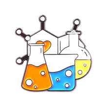 Load image into Gallery viewer, New Chemical Equation Series Alloy Brooch Cute and Cartoonish Backing Paint Badge Creative Accessories Gift for Friend
