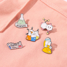 Load image into Gallery viewer, New Chemical Equation Series Alloy Brooch Cute and Cartoonish Backing Paint Badge Creative Accessories Gift for Friend
