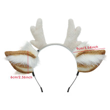 Load image into Gallery viewer, Cute Plush Antler Hair Band for Christmas Deer Ear Handmade Accessories Comic Exhibition Cosplay Props Christmas Party Decoration
