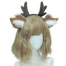 Load image into Gallery viewer, Cute Plush Antler Hair Band for Christmas Deer Ear Handmade Accessories Comic Exhibition Cosplay Props Christmas Party Decoration
