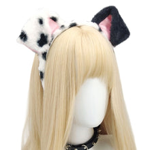 Load image into Gallery viewer, Cute Plush Ear Hairbands for Dalmatian Dogs Spa Headband Realistic Animal Ears Comic Convention Props Festival Party Accessory
